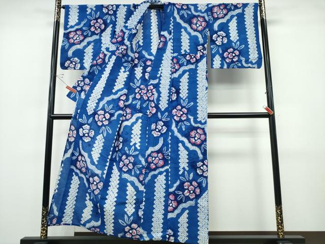 平和屋着物∴夏物 浴衣 有松鳴海絞り 枝花吉祥文 綿 逸品 CABH1522ng