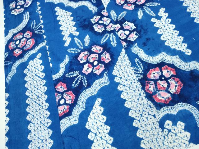 平和屋着物∴夏物 浴衣 有松鳴海絞り 枝花吉祥文 綿 逸品 CABH1522ng