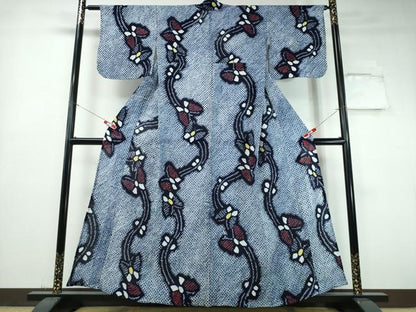 平和屋着物∴夏物 浴衣 有松鳴海絞り 流水舞蝶文 綿 逸品 CABH1531ng