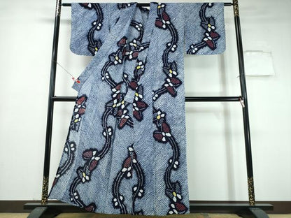 平和屋着物∴夏物 浴衣 有松鳴海絞り 流水舞蝶文 綿 逸品 CABH1531ng