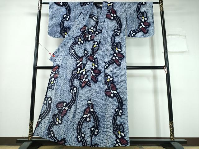 平和屋着物∴夏物 浴衣 有松鳴海絞り 流水舞蝶文 綿 逸品 CABH1531ng