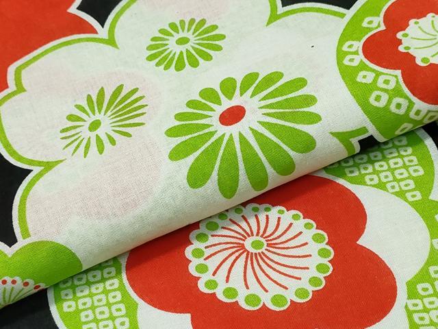 平和屋着物∴夏物 浴衣 舞花文 黒地 綿 逸品 CABH1533ng
