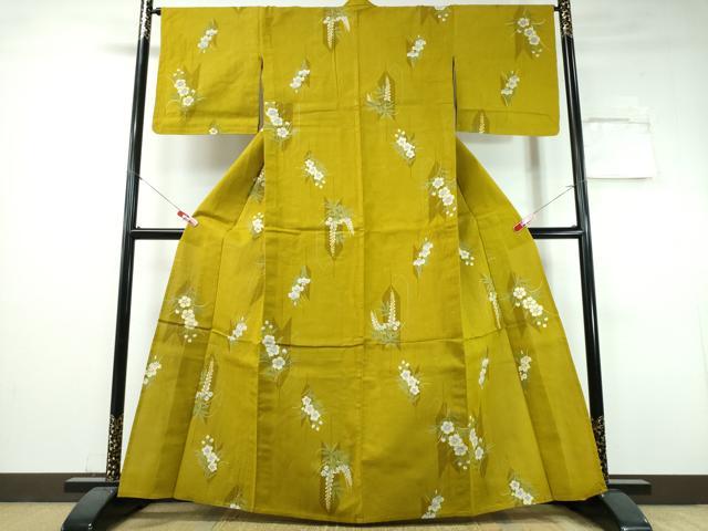 平和屋着物∴夏物 浴衣 綿紅梅 舞花文 綿 逸品 CABH1539ng