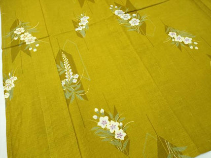 平和屋着物∴夏物 浴衣 綿紅梅 舞花文 綿 逸品 CABH1539ng