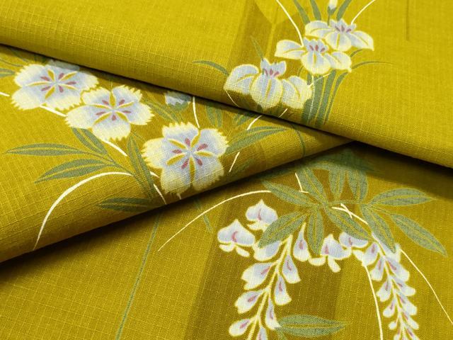 平和屋着物∴夏物 浴衣 綿紅梅 舞花文 綿 逸品 CABH1539ng