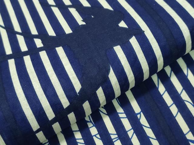 平和屋着物∴夏物 浴衣 燕 縞 綿 逸品 CABH1540ng