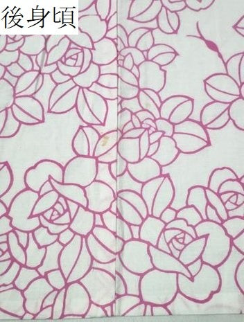 平和屋着物∴夏物 浴衣 注染 手縫い 薔薇 日本製 綿 逸品 CABH1542ng