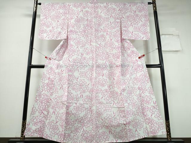 平和屋着物∴夏物 浴衣 注染 手縫い 薔薇 日本製 綿 逸品 CABH1542ng