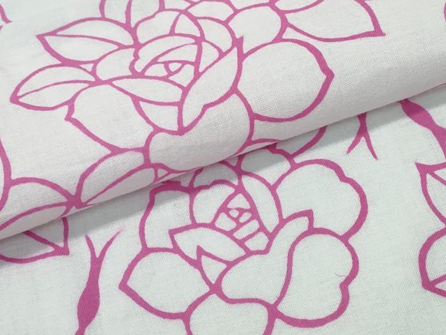 平和屋着物∴夏物 浴衣 注染 手縫い 薔薇 日本製 綿 逸品 CABH1542ng