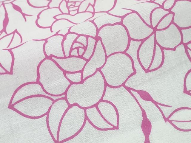 平和屋着物∴夏物 浴衣 注染 手縫い 薔薇 日本製 綿 逸品 CABH1542ng