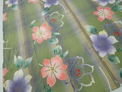 平和屋着物∴夏物 浴衣 注染 舞花文 日本製 綿 逸品 CABH1541ng