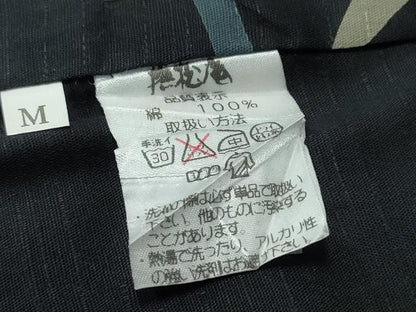 平和屋着物∴夏物　撫松庵　浴衣　撫子　芝草萩文　黒地　綿　逸品　CABH1545ng