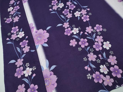 平和屋着物∴夏物　浴衣　綿紅梅　舞桜　ラメ　綿　逸品　CABH1546ng