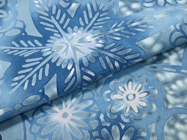 平和屋着物∴夏物　浴衣　注染　手縫い　花唐草文　日本製　綿　逸品　CABH1547ng