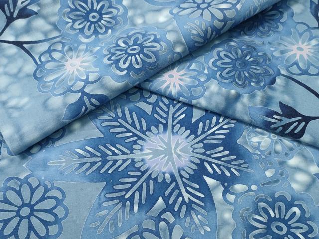 平和屋着物∴夏物　浴衣　注染　手縫い　花唐草文　日本製　綿　逸品　CABH1547ng