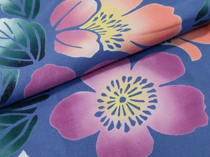 平和屋着物∴夏物　浴衣　注染　舞花文　綿　逸品　CABH1548ng