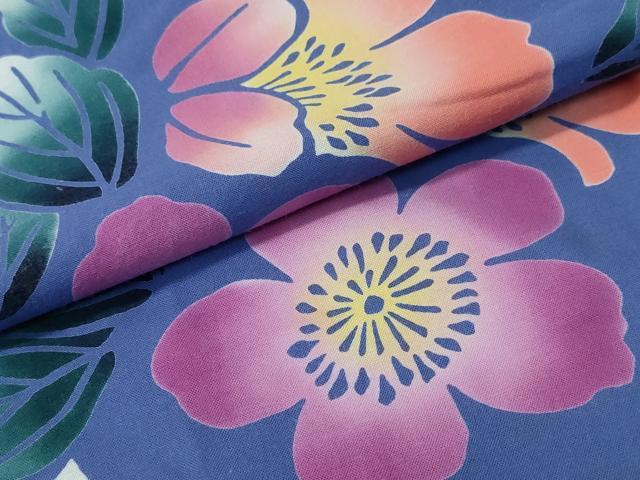 平和屋着物∴夏物　浴衣　注染　舞花文　綿　逸品　CABH1548ng