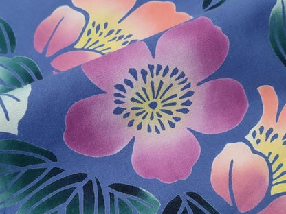 平和屋着物∴夏物　浴衣　注染　舞花文　綿　逸品　CABH1548ng