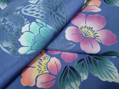 平和屋着物∴夏物　浴衣　注染　舞花文　綿　逸品　CABH1548ng