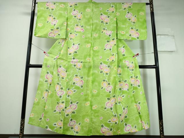 平和屋着物∴夏物　浴衣　綿紅梅　紫陽花　綿　逸品　CABH1555ng