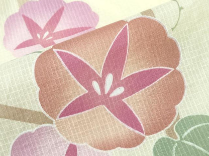 平和屋着物∴夏物　浴衣　綿紅梅　蜻蛉　朝顔籬文　綿　逸品　CABH1556ng