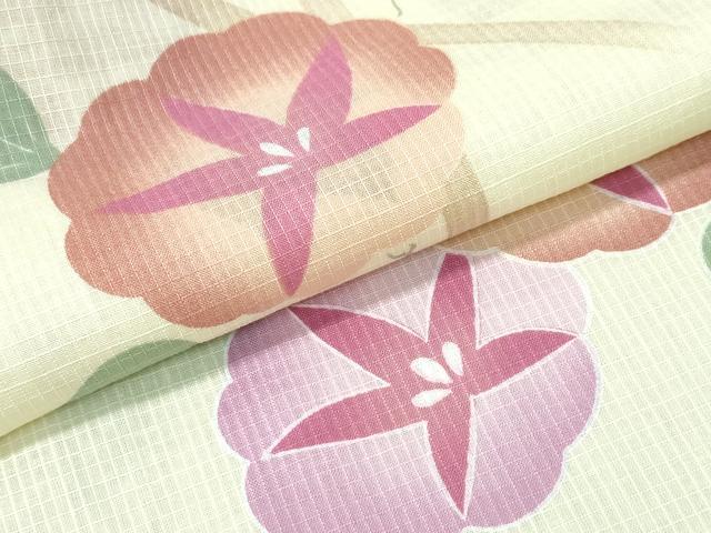 平和屋着物∴夏物　浴衣　綿紅梅　蜻蛉　朝顔籬文　綿　逸品　CABH1556ng