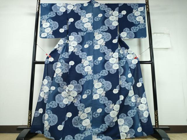平和屋着物∴夏物　浴衣　綿紅梅　朝顔　綿　逸品　CABH1557ng