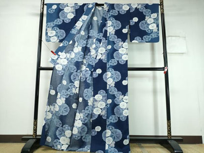 平和屋着物∴夏物　浴衣　綿紅梅　朝顔　綿　逸品　CABH1557ng