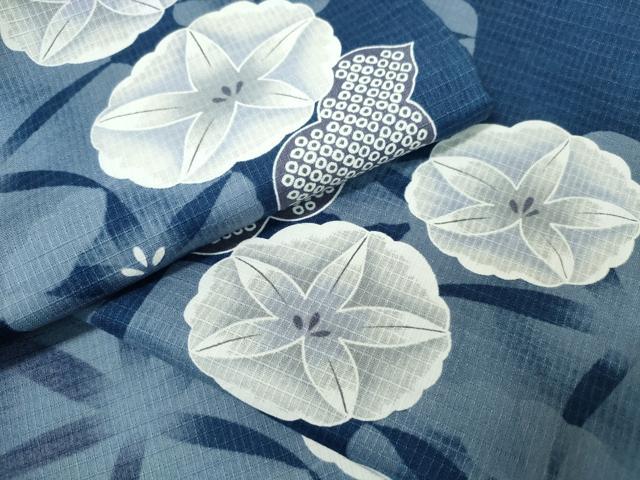平和屋着物∴夏物　浴衣　綿紅梅　朝顔　綿　逸品　CABH1557ng
