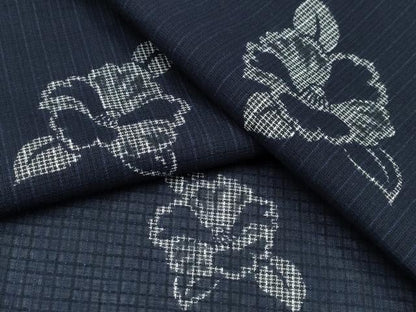 平和屋着物∴夏物　浴衣　綿麻紅梅　椿　綿麻　逸品　CABH1573ng