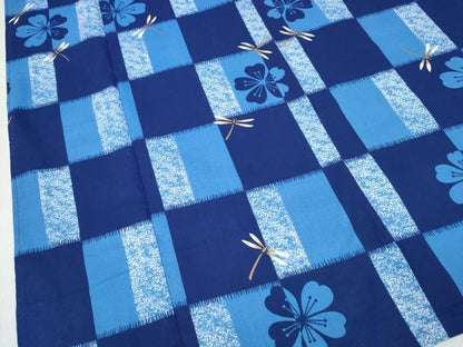平和屋着物∴夏物　浴衣　市松蜻蛉桜　綿　逸品　CABH1574ng