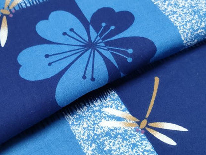 平和屋着物∴夏物　浴衣　市松蜻蛉桜　綿　逸品　CABH1574ng