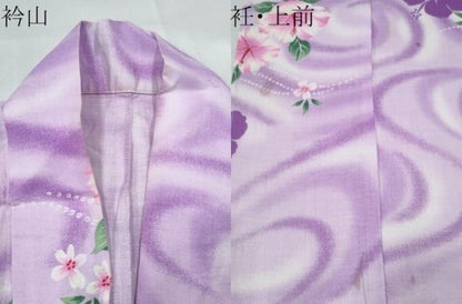 平和屋着物∴夏物　浴衣　流水花文　綿　逸品　CABH1575ng