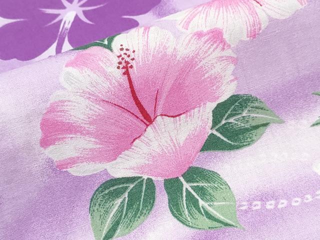 平和屋着物∴夏物　浴衣　流水花文　綿　逸品　CABH1575ng
