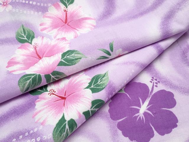 平和屋着物∴夏物　浴衣　流水花文　綿　逸品　CABH1575ng