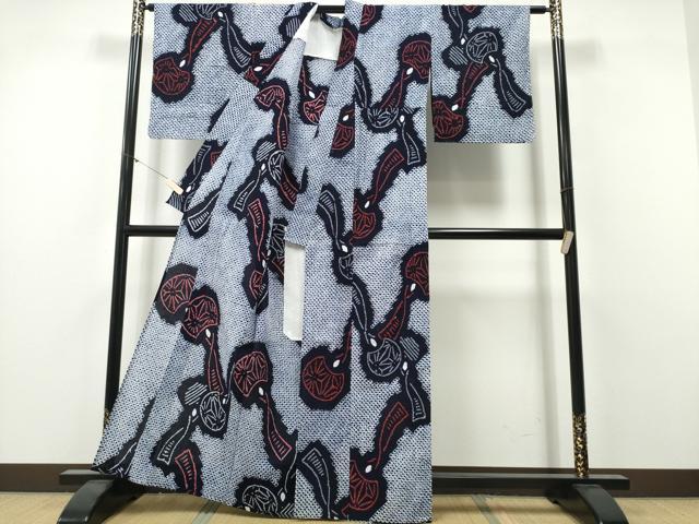 平和屋着物∴夏物　浴衣　有松鳴海絞り　風鈴　綿　逸品　未使用　CABH1584ng