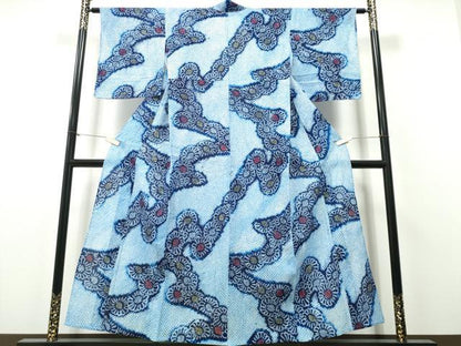 平和屋着物∴夏物　浴衣　有松鳴海絞り　菊花文　綿　逸品　CABH1585ng