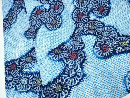 平和屋着物∴夏物　浴衣　有松鳴海絞り　菊花文　綿　逸品　CABH1585ng