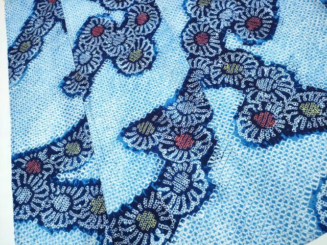 平和屋着物∴夏物　浴衣　有松鳴海絞り　菊花文　綿　逸品　CABH1585ng
