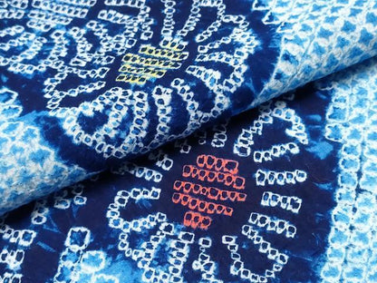 平和屋着物∴夏物　浴衣　有松鳴海絞り　菊花文　綿　逸品　CABH1585ng
