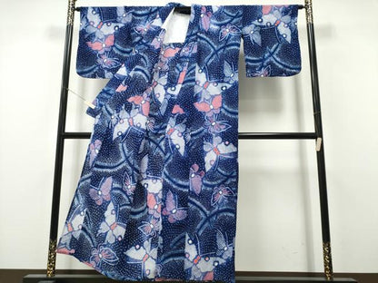 平和屋着物∴夏物　浴衣　有松鳴海絞り　芝草舞蝶文　綿　逸品　CABH1586ng