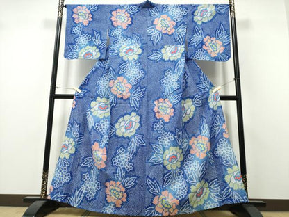 平和屋着物∴夏物　浴衣　有松鳴海絞り　舞牡丹紫陽花　綿　逸品　未使用　CABH1588ng