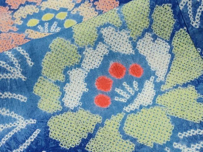 平和屋着物∴夏物　浴衣　有松鳴海絞り　舞牡丹紫陽花　綿　逸品　未使用　CABH1588ng