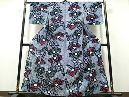 平和屋着物∴夏物　浴衣　有松鳴海絞り　籬花文　綿　逸品　未使用　CABH1593ng