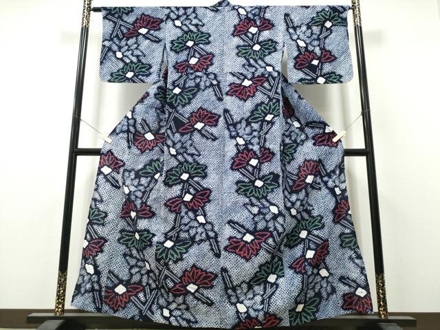 平和屋着物∴夏物　浴衣　有松鳴海絞り　籬花文　綿　逸品　未使用　CABH1593ng