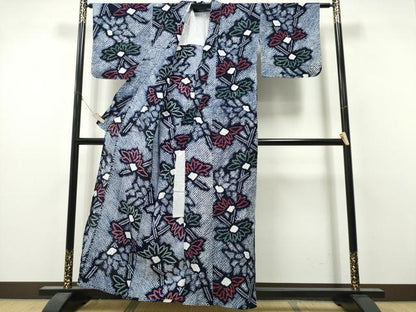 平和屋着物∴夏物　浴衣　有松鳴海絞り　籬花文　綿　逸品　未使用　CABH1593ng