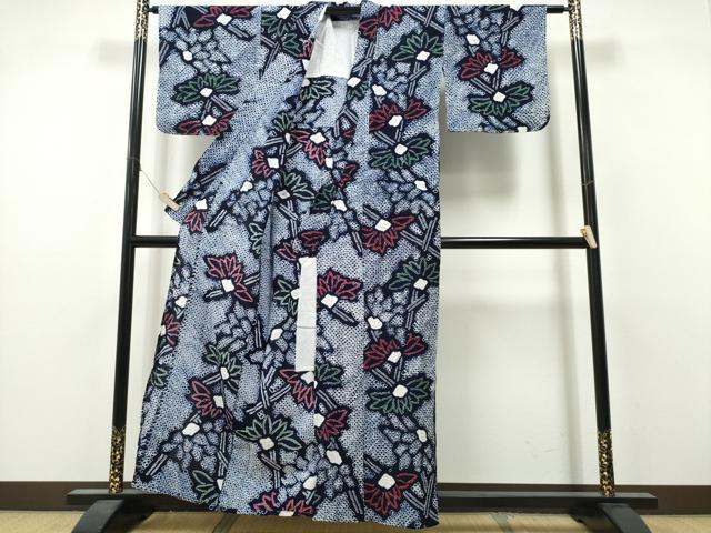 平和屋着物∴夏物　浴衣　有松鳴海絞り　籬花文　綿　逸品　未使用　CABH1593ng