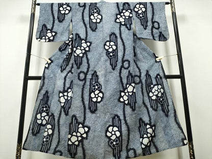平和屋着物∴夏物　浴衣　有松鳴海絞り　枝花文　綿　逸品　CABH1597ng
