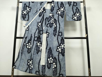 平和屋着物∴夏物　浴衣　有松鳴海絞り　枝花文　綿　逸品　CABH1597ng