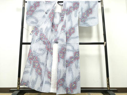 平和屋着物∴夏物　浴衣　有松鳴海絞り　杜若　綿　逸品　CABH1600ng